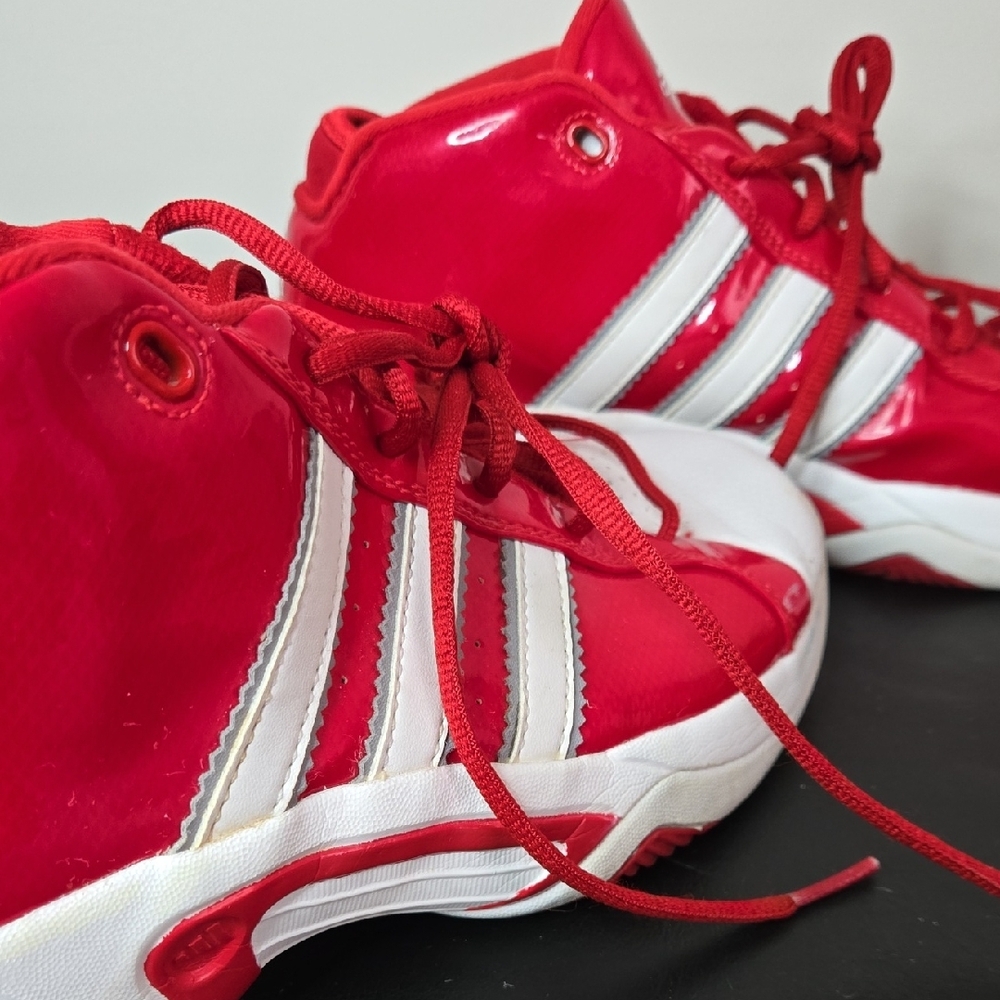 Adidas Bright Red and White Sneakers - Picture 9 of 11